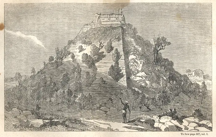 Eastern Front of the House of the Dwarf, Uxmal 1843