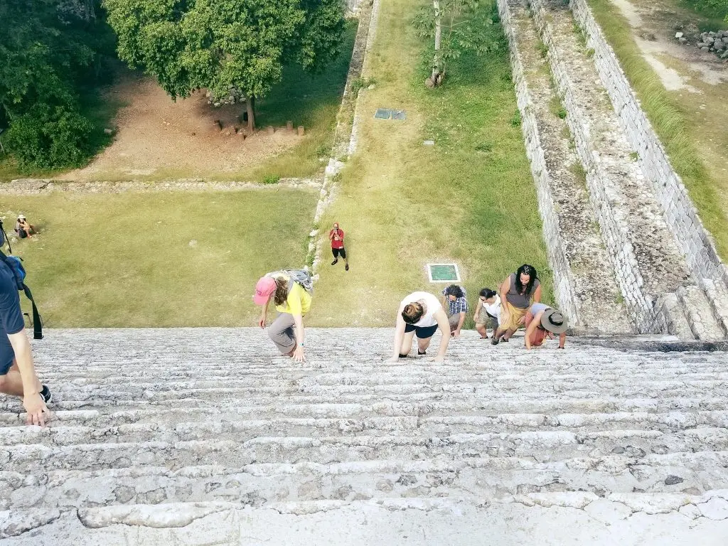 Climbing the Great Pyramid in Uxmal 2017
