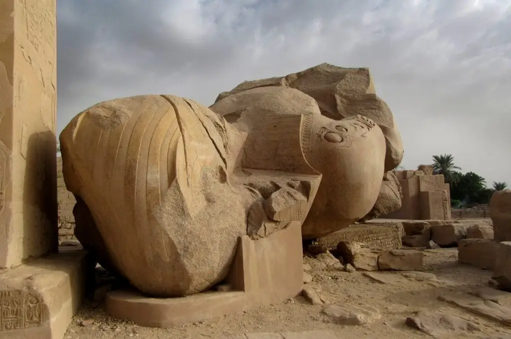 The Ramesseum Luxor-Egypt Ancient fallen collosus of memnon