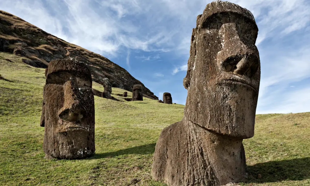 Mysterious moai statues of Easter Island, surrounded by the enigmatic beauty of Rapa Nui.