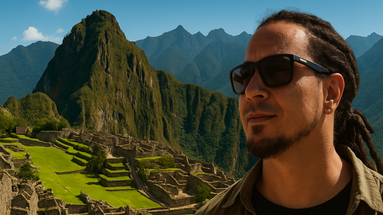 Anyextee looks out at machu picchu adept expeditions tour