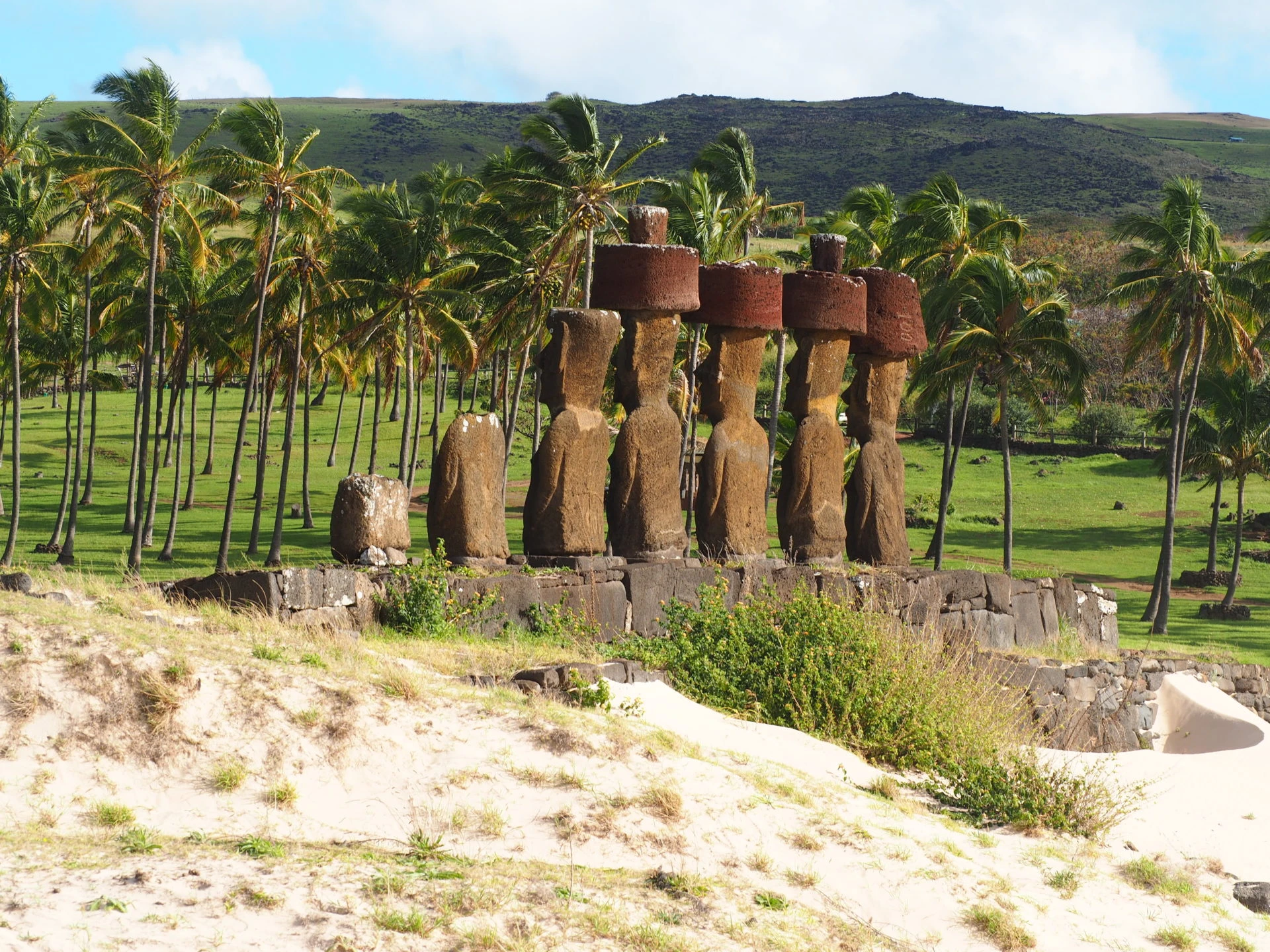 Anakena Beach Easter Island Moai Statues