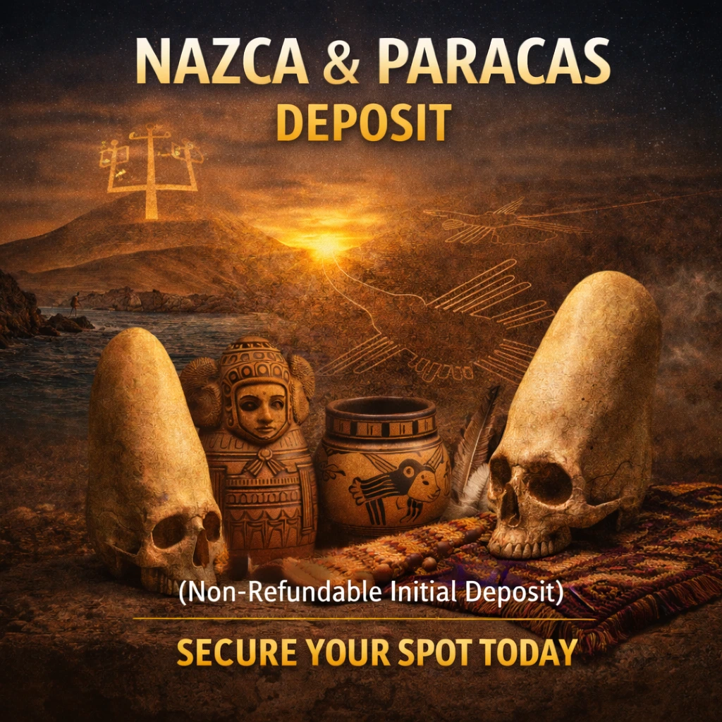 Nazca Paracas pre tour deposit with elongated skulls and nazca lines