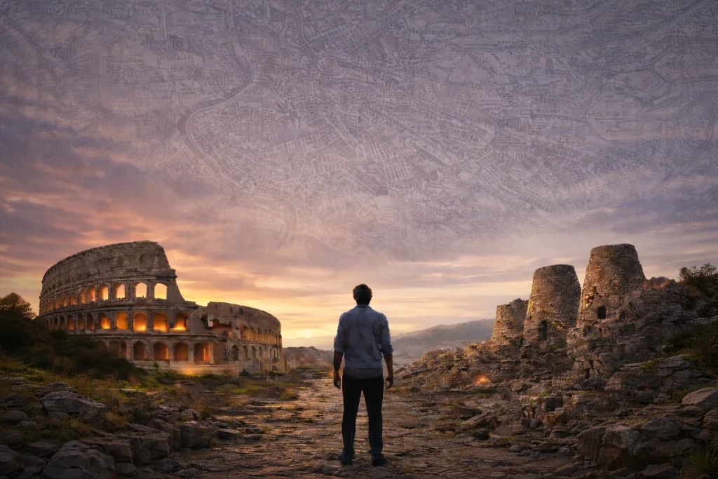 crossroad of rome and sardinhia